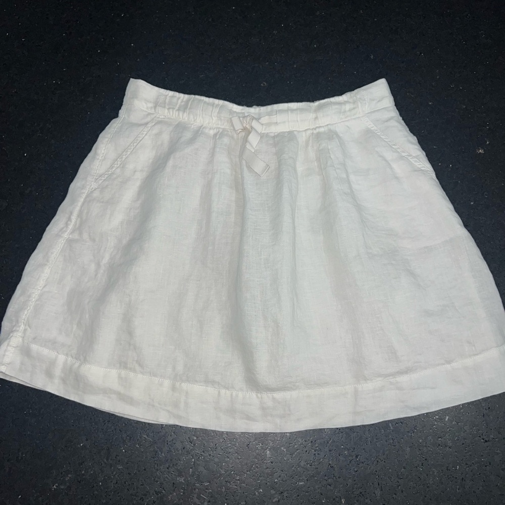 UEC J. CREW 100% LINEN WHITE SKIRT SZ 10